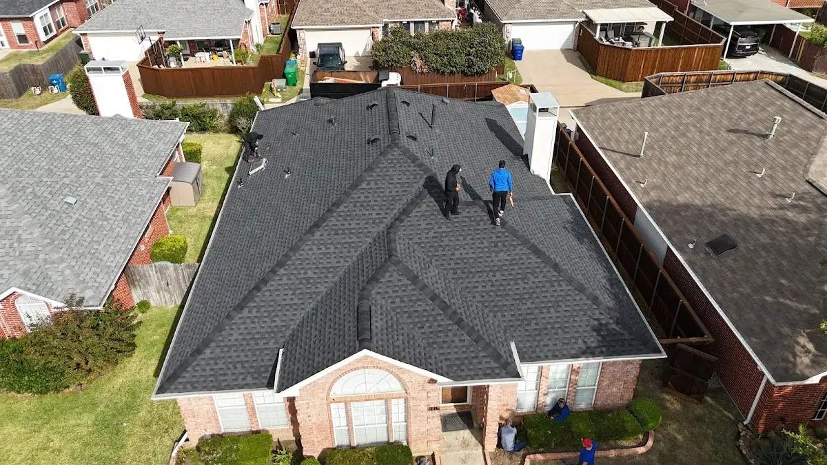 Slate & Tile Roof Repair work in progress on a Bensenville property